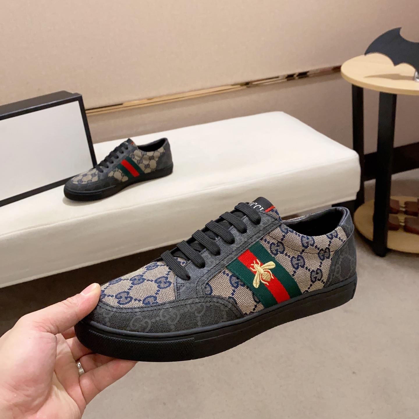 New Fashion Men's Classic Lace-Up Pattern Brown Black Sneakers Sneakers