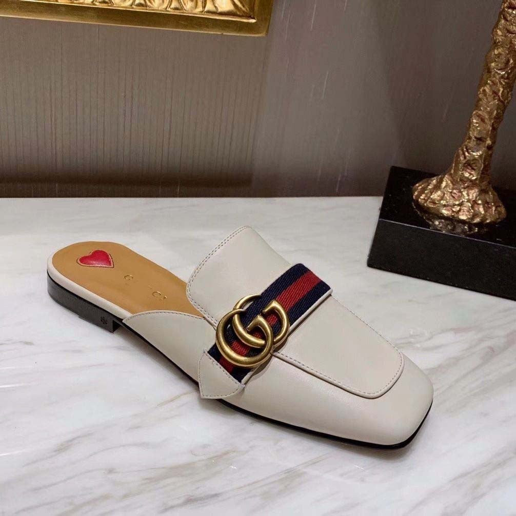 G new pearl heel loafers