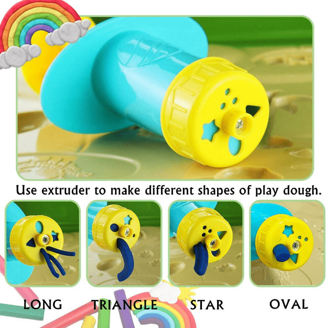 24 PCS Dinosaur Play Dough Kit with 8 Colors Mud, Tools, Creation Toys for Kids