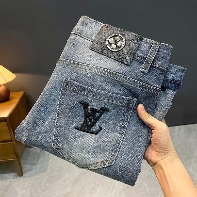 New Straight Blue Summer Casual Stretch Trousers 1024070806