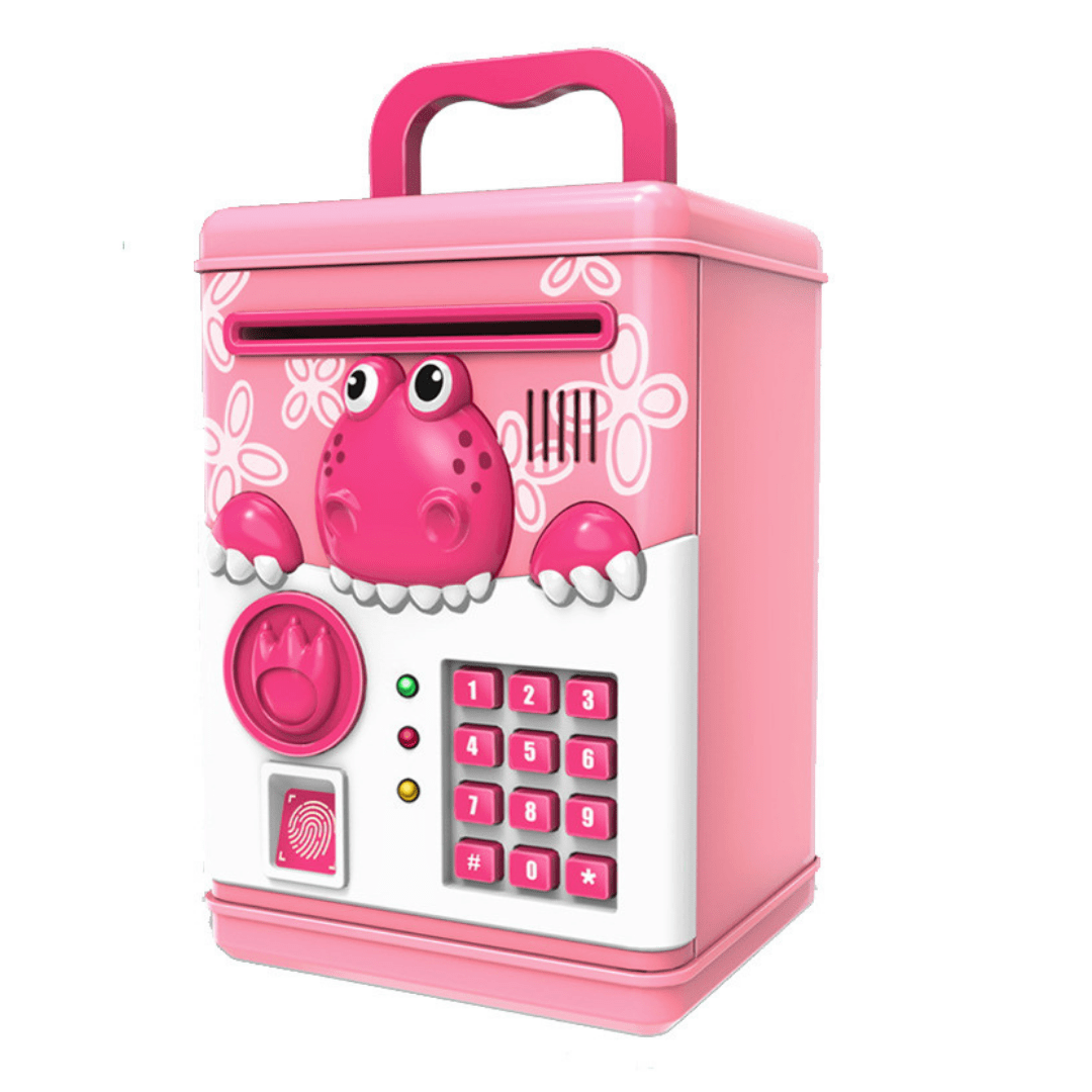 Electronic Dinosaur Piggy Bank Mini ATM Toys Saving Machine with Password and Fingerprint Unlocking