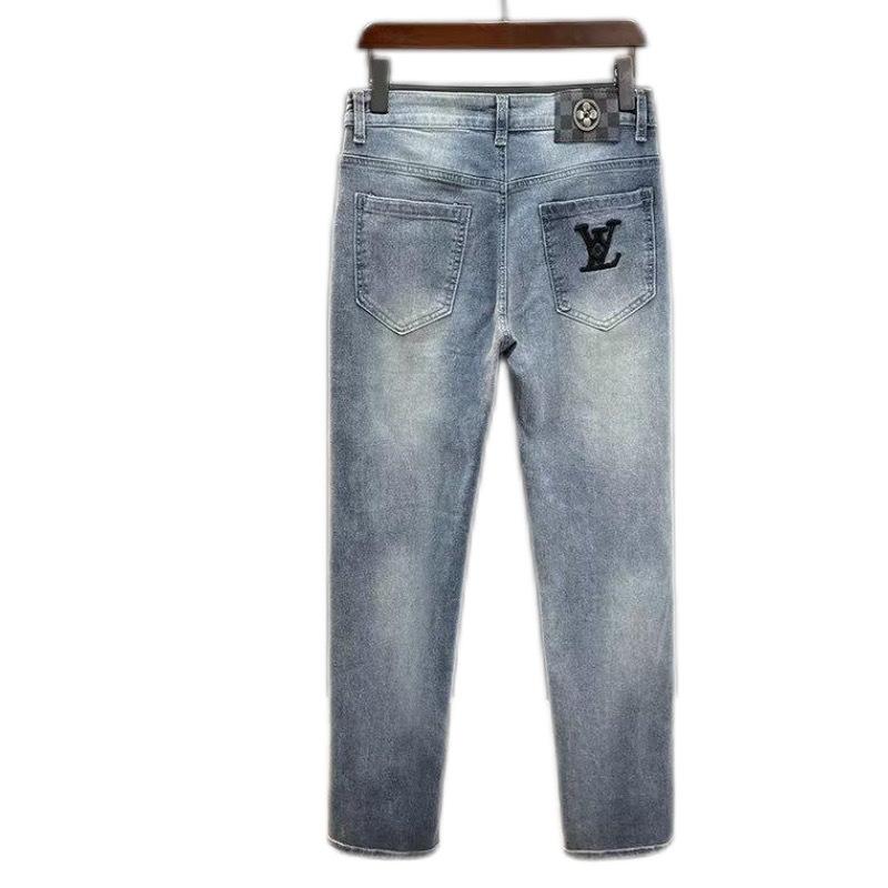 New Straight Blue Summer Casual Stretch Trousers 1024070806