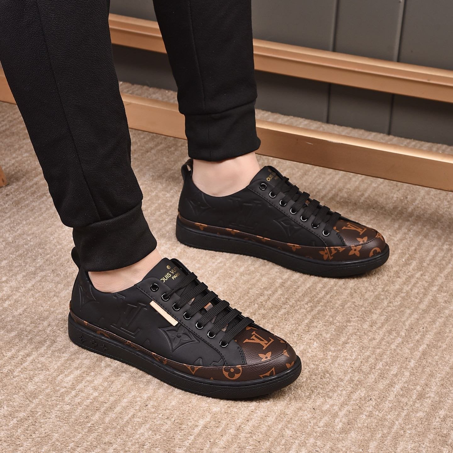 Luxury Pattern Two Tone Trendy Low-top Shoes