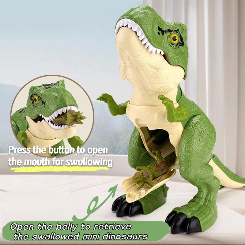 Devouring Tyrannosaurus Dinosaur Set with Mini Dinos, Movable Joints and Sound, Toys for 3 Years +
