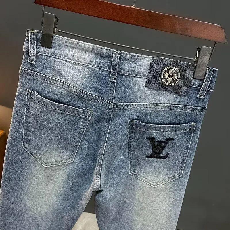 New Straight Blue Summer Casual Stretch Trousers 1024070806