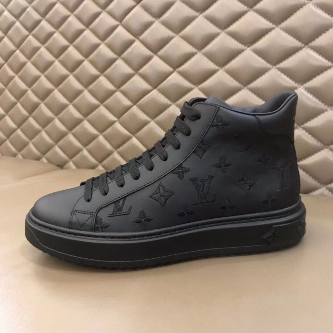 Hight-Top Black Monogram Luxembourg Sneaker