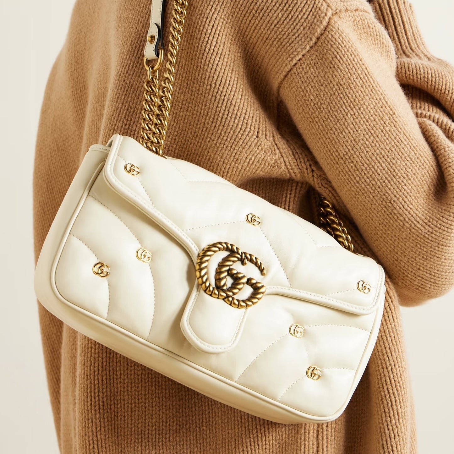 Marmont 2.0 embellished matelassé leather shoulder bag 0424061404