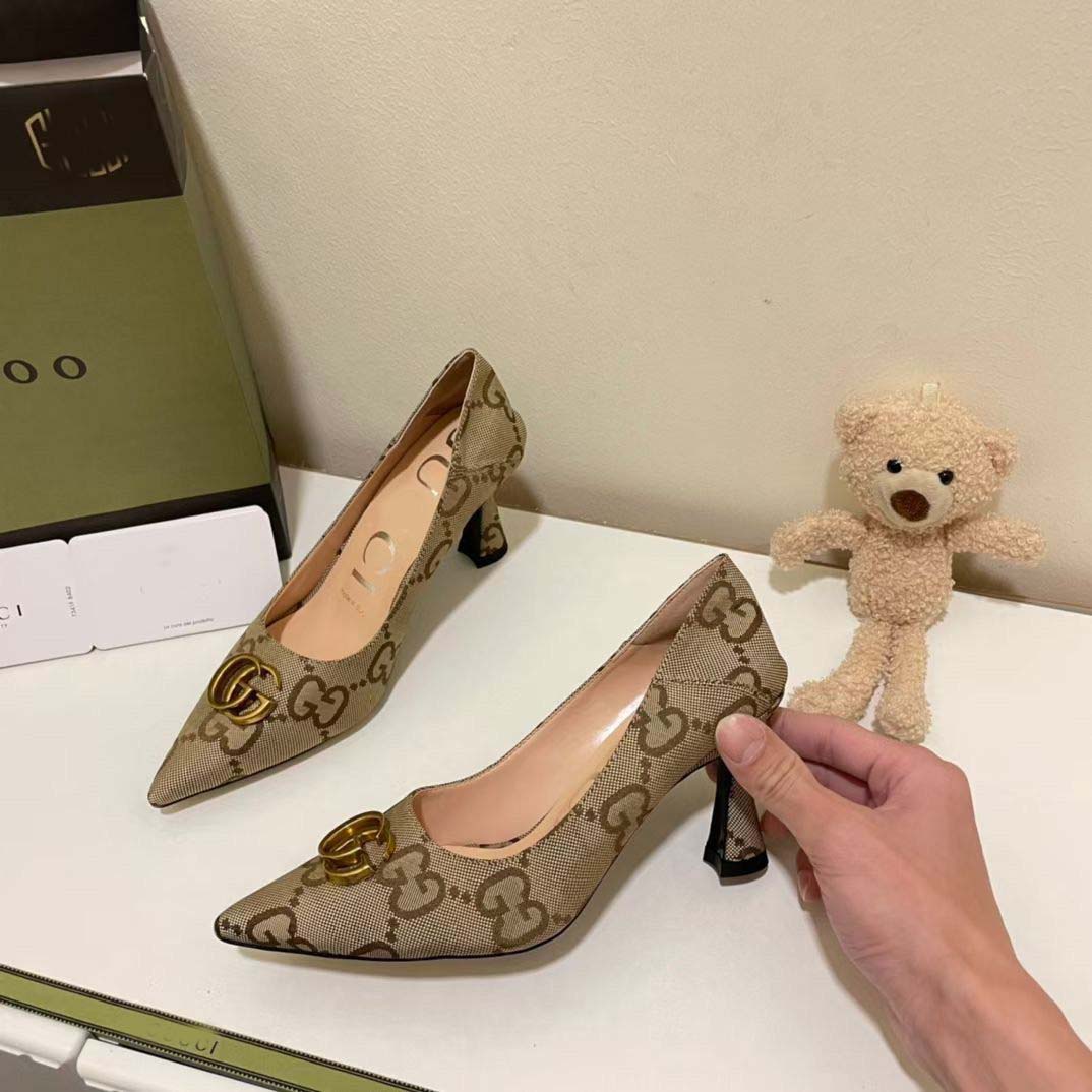 Double G Casual Pointed Toe High Heels