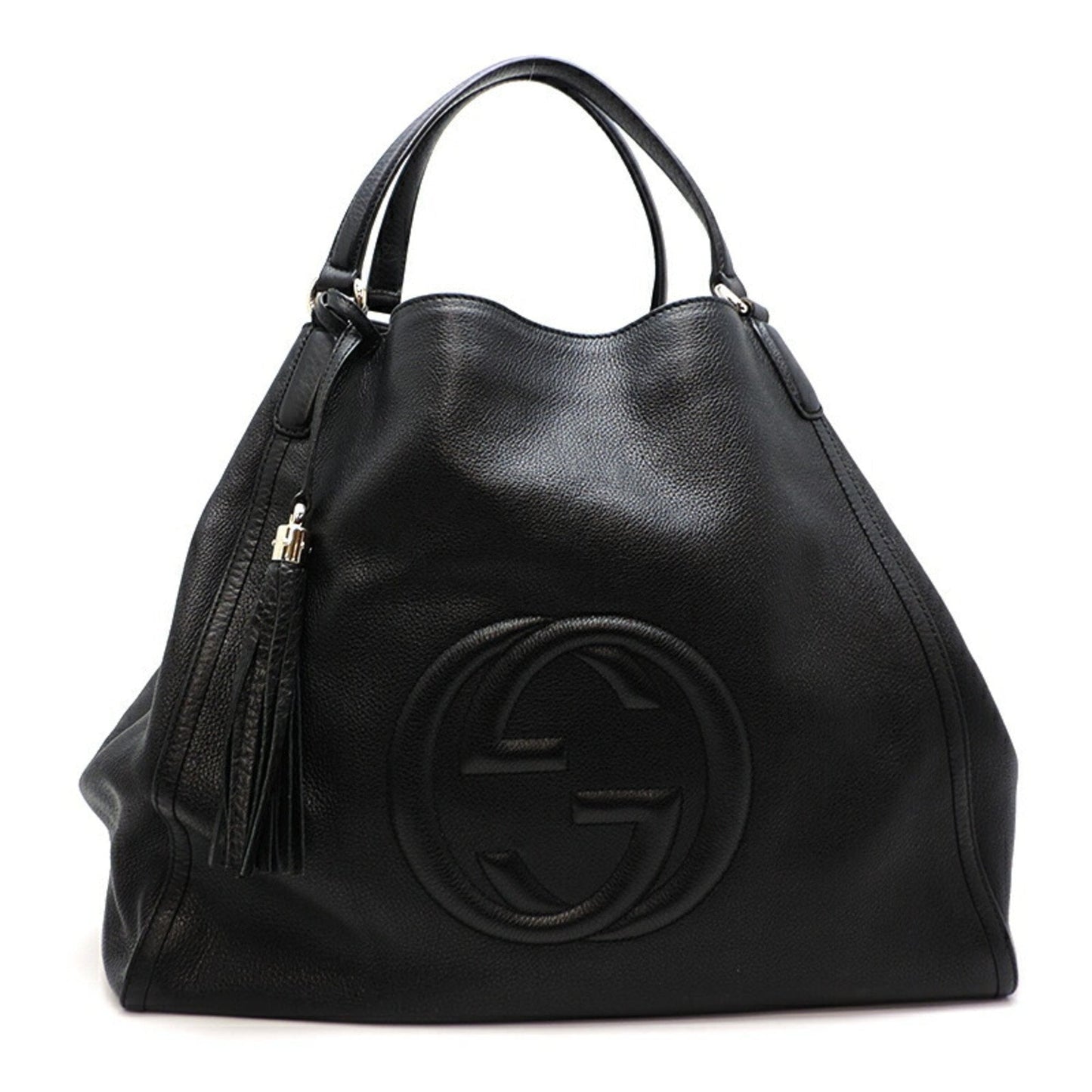 G Interlocking Tassel Bag Women's Tote Leather Black PD0423112117