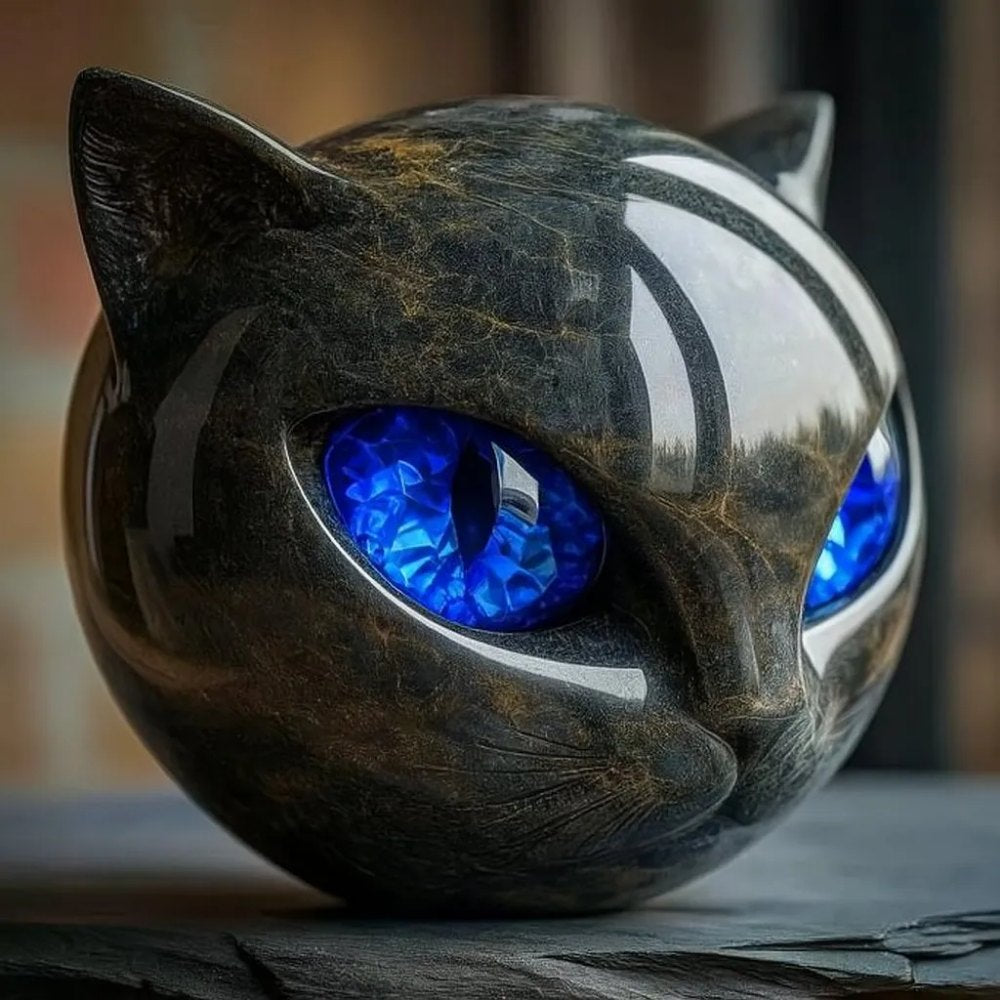 Luxury Black Cat Sculpture – Elegant Home Decor and Gift-Ready Art Piece