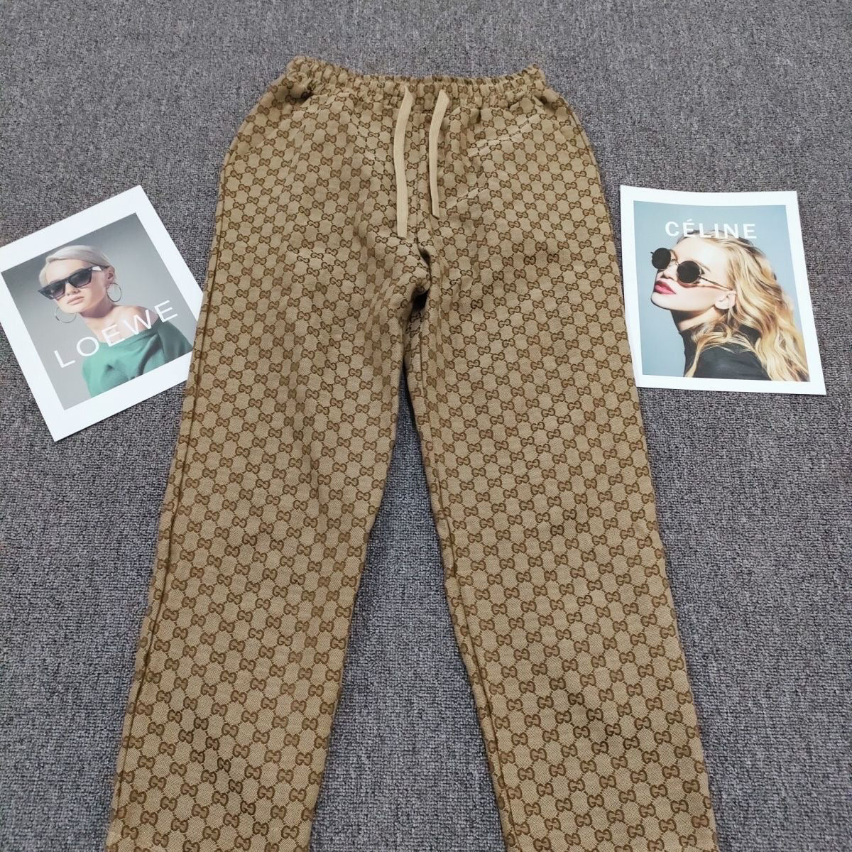 Fashion Casual lace-up classic GG pattern trousers PD0425051208