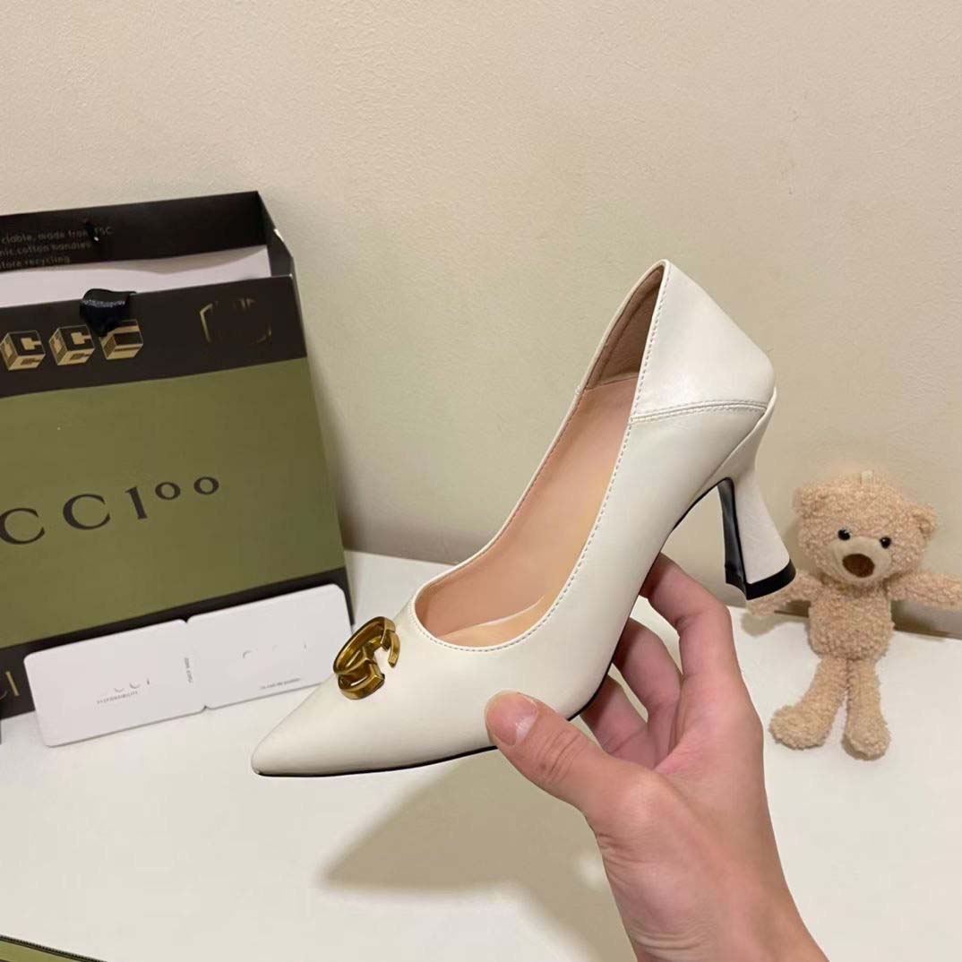 Double G Casual Pointed Toe High Heels