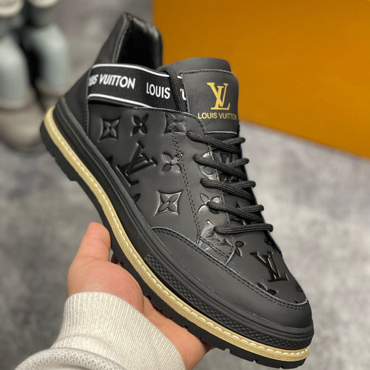 Men's Fashion Luxury Black and White Two Tone Sneakers