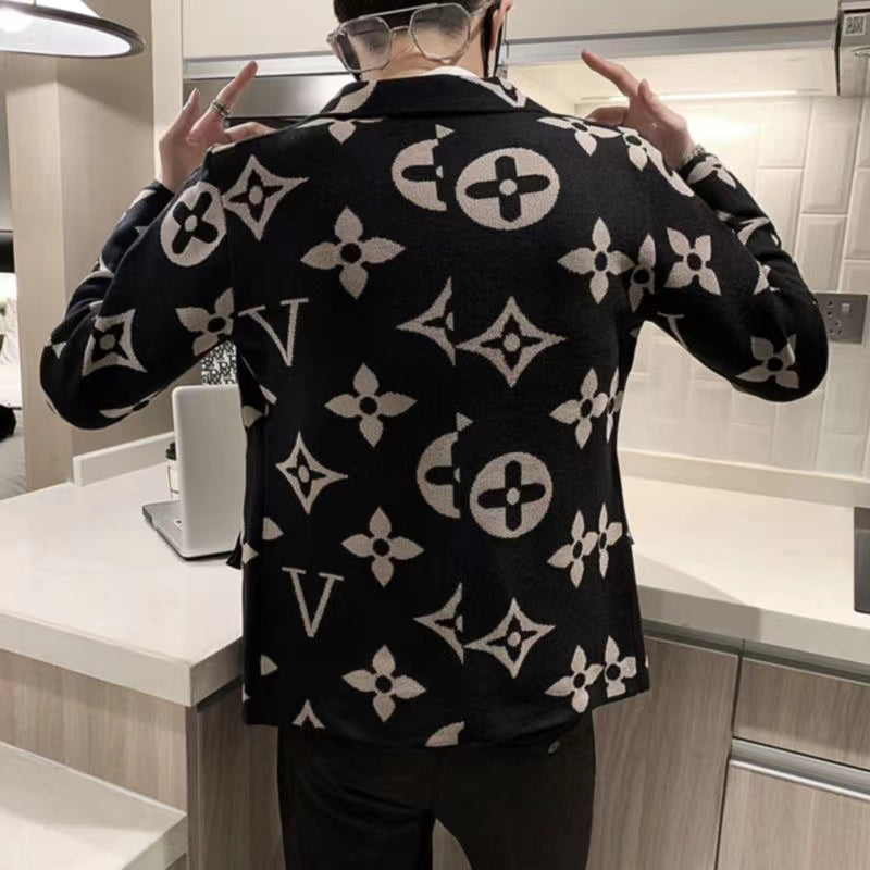 New Suit Jacket High-End Flocking Men's Suit Jacket V101