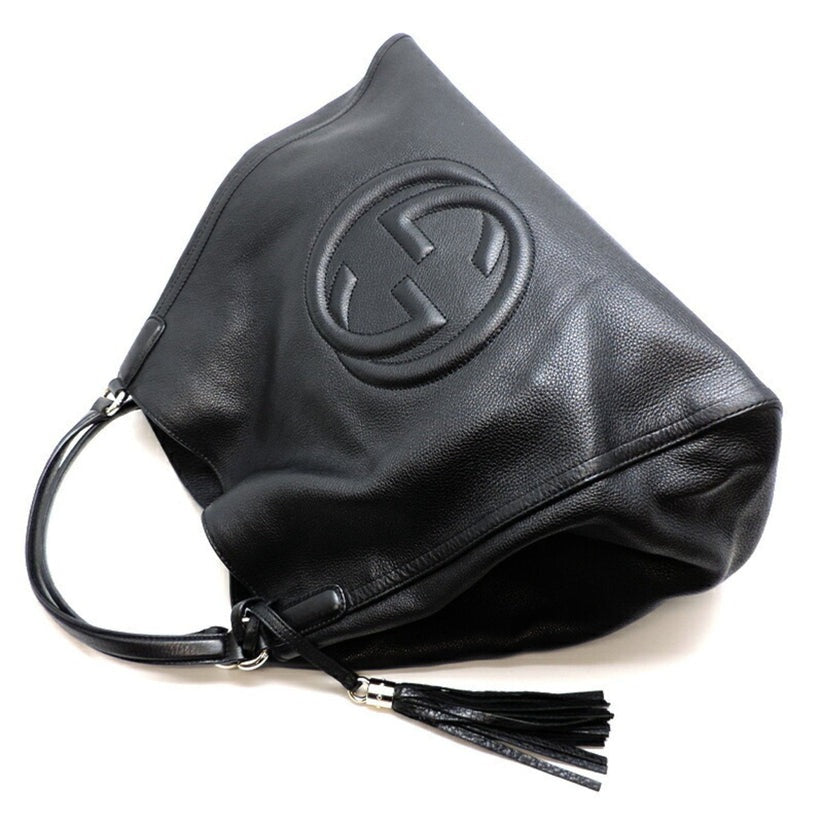 G Interlocking Tassel Bag Women's Tote Leather Black PD0423112117