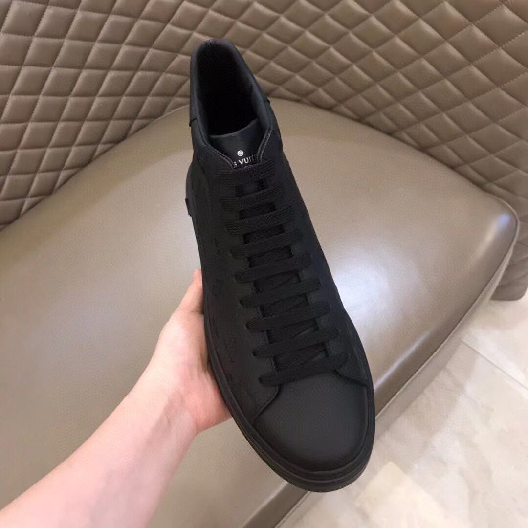 Hight-Top Black Monogram Luxembourg Sneaker