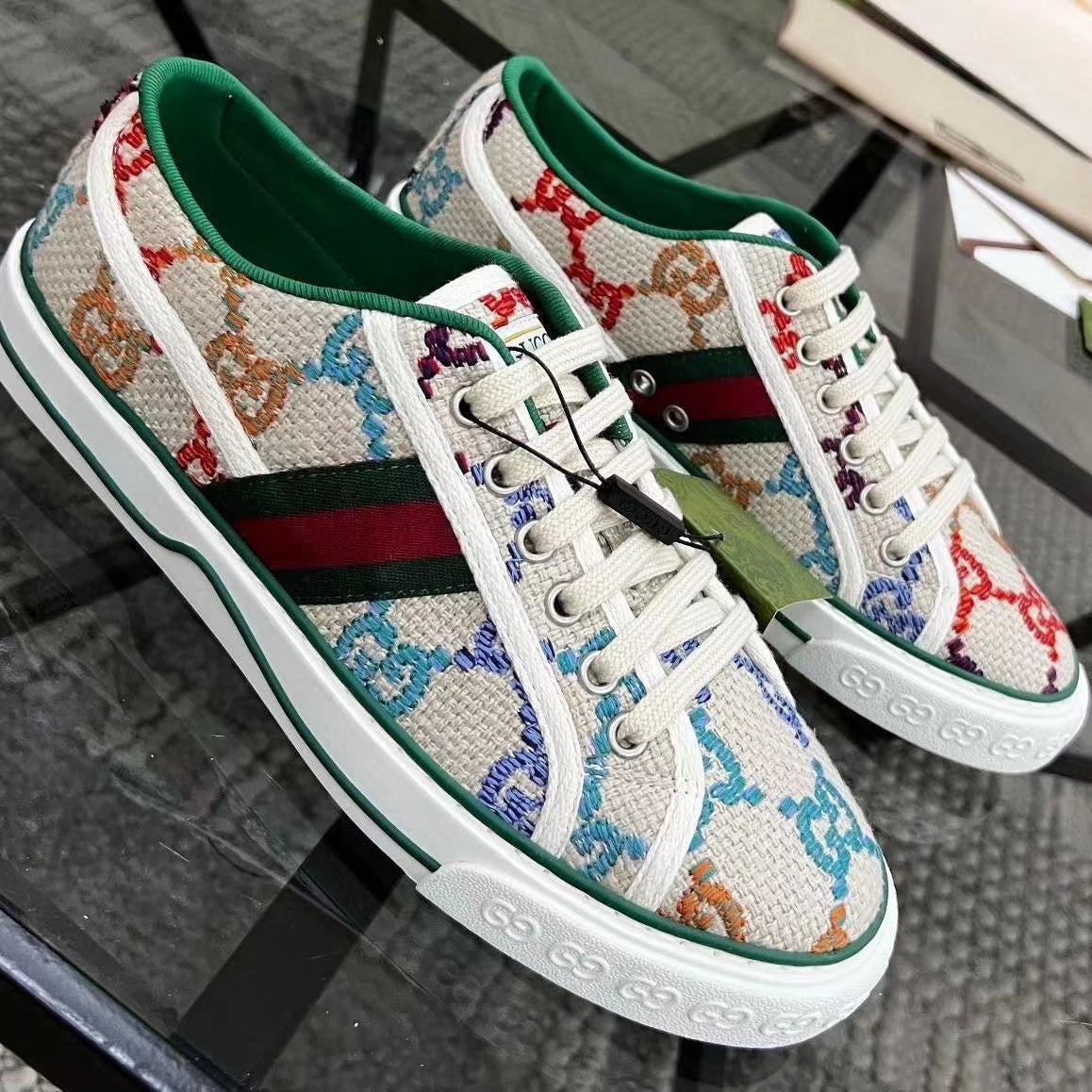 Women 2G Low-top Brown Luxury Shoes Sneakers II