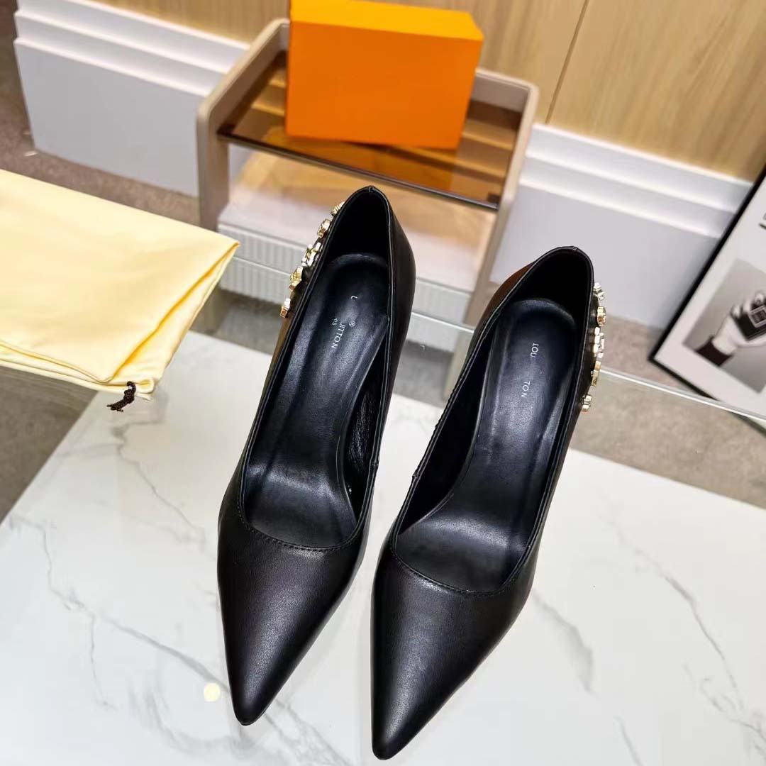 New Classic VL Pointed Toe Leather Shoes 6.5CM High Heels