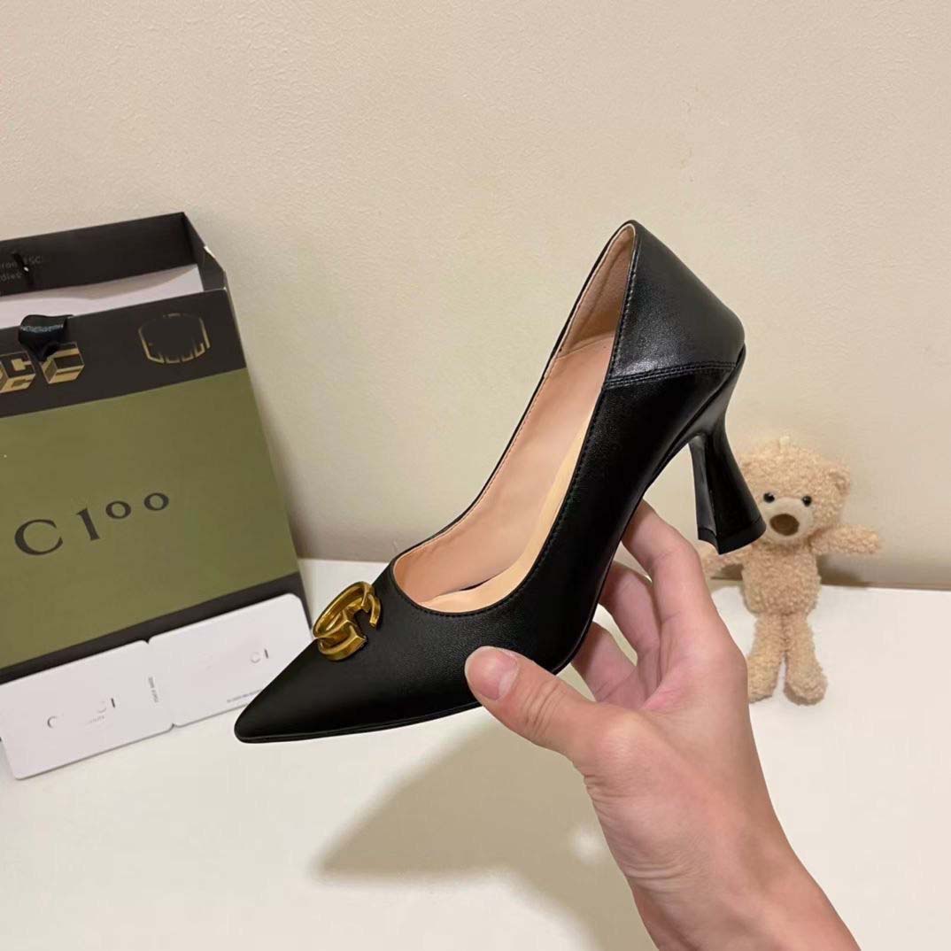 Double G Casual Pointed Toe High Heels