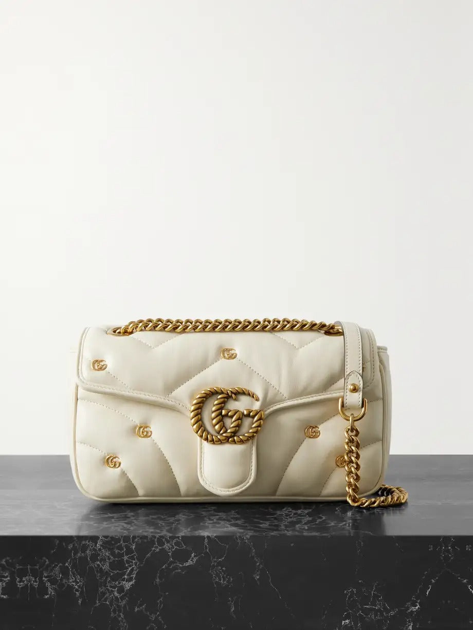 Marmont 2.0 embellished matelassé leather shoulder bag 0424061404