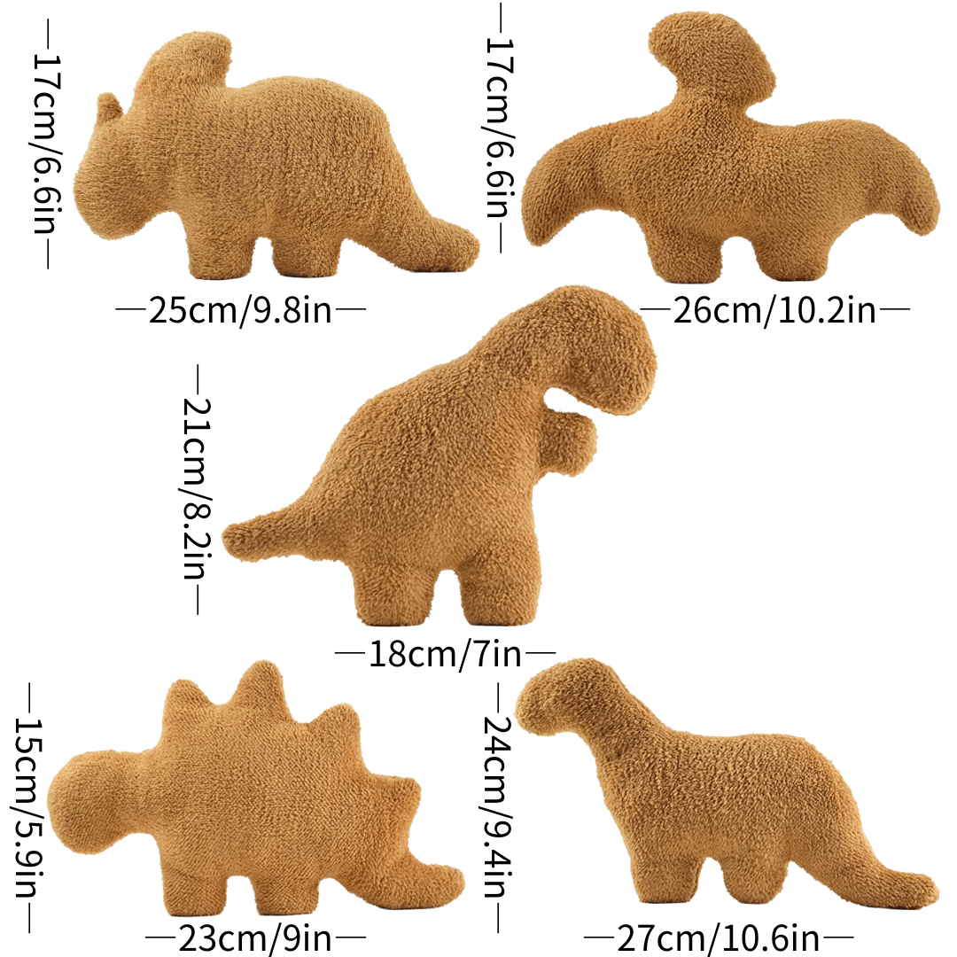 5 Pcs Mini Dino Chicken Nugget Plush Toy Set Dinosaur Plush Stuffed Animal
