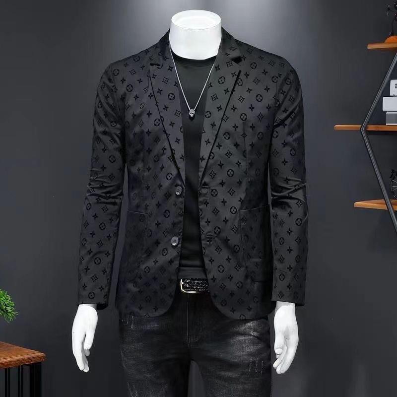 New suit jacket high-end flocking men's suit jacket