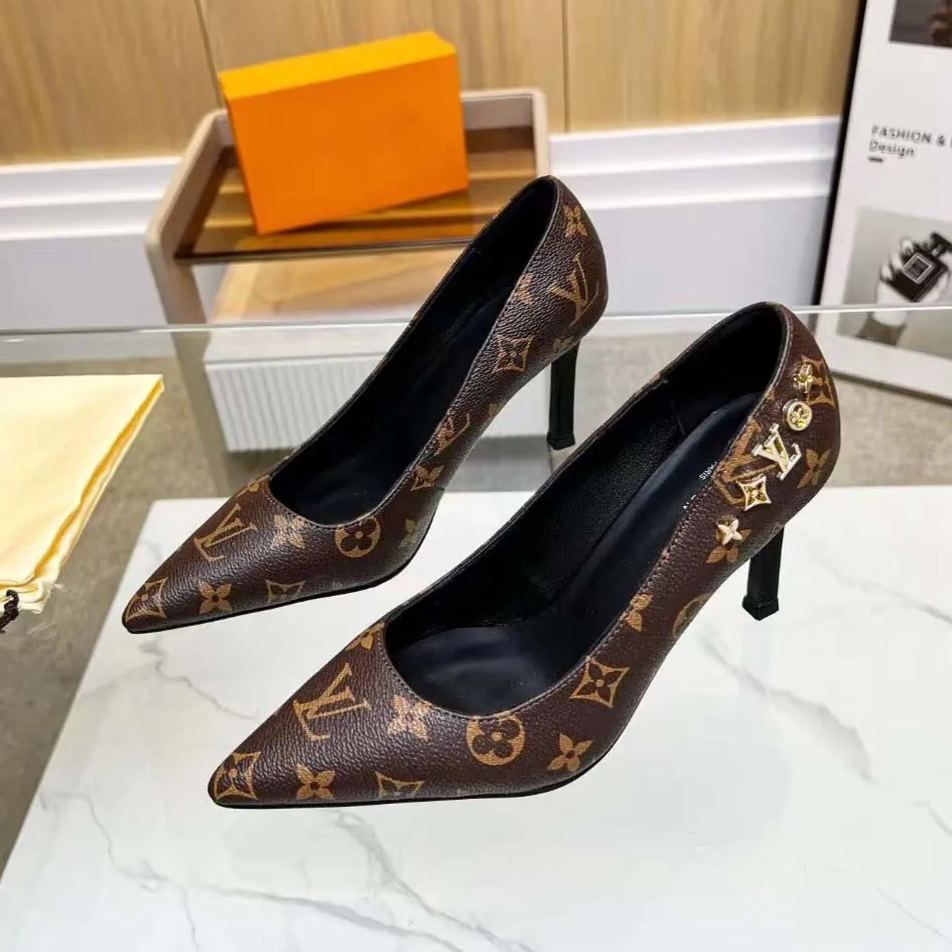 New Classic VL Pointed Toe Leather Shoes 6.5CM High Heels
