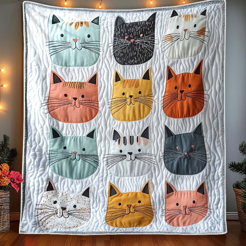 Colorful Kitty Carnival Blanket - H333 - Premium Blanket