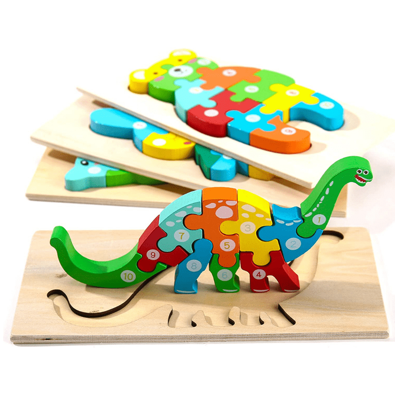 Montessori Wooden Puzzle for Toddlers Brain Teaser Board Early Education Toys
