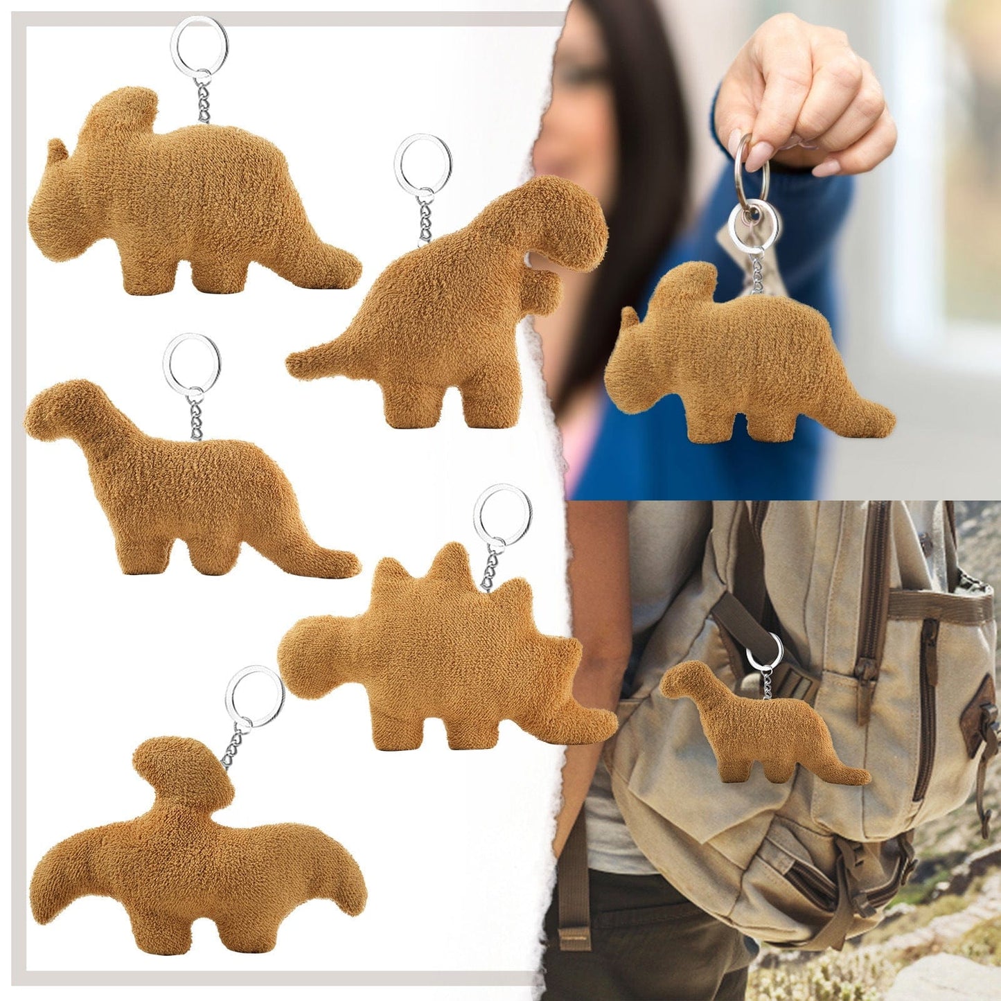 5 Pcs Mini Dino Chicken Nugget Plush Toy Set Dinosaur Plush Stuffed Animal