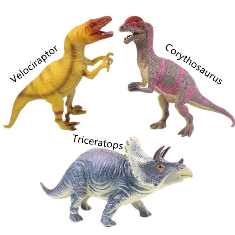 Different Types of Dinosaurs with Sound T Rex Triceratops Stegosaurus Model Toy for Kids