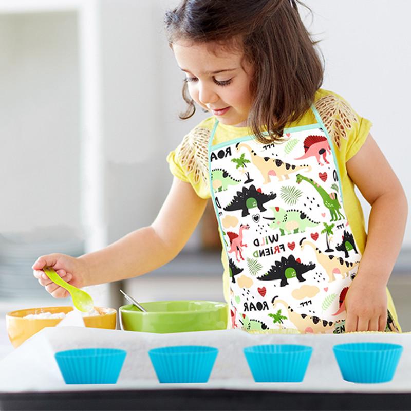 Cooking Baking Toy Set for Kids with Dinosaur Apron Chef Costume Kitchen Role Playing