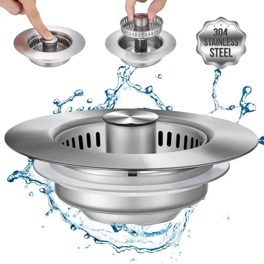 Upgraded 3 in 1 Kitchen Sink Drain Strainer