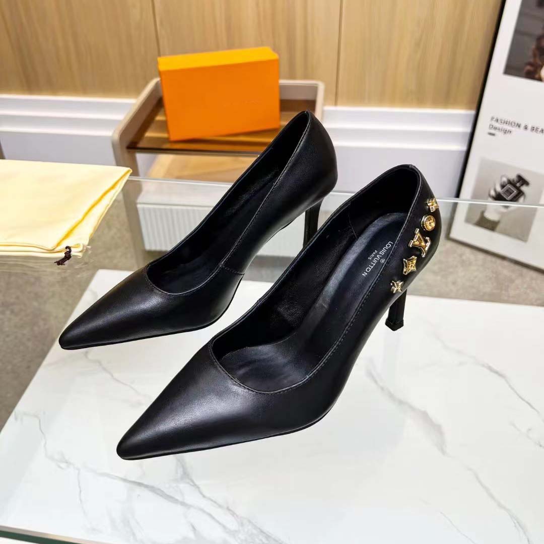 New Classic VL Pointed Toe Leather Shoes 6.5CM High Heels