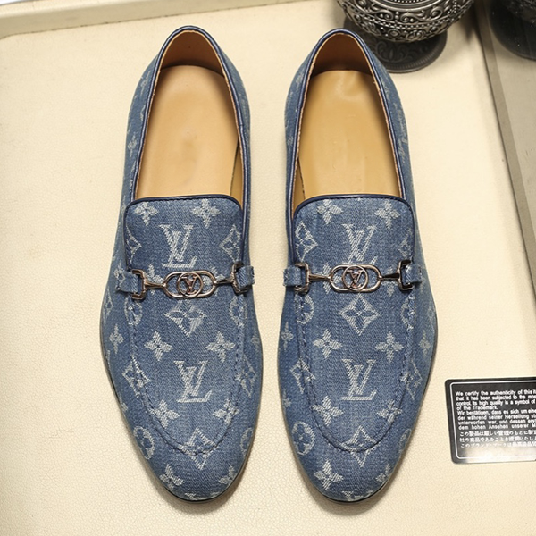Blue Letter Slip On Loafers