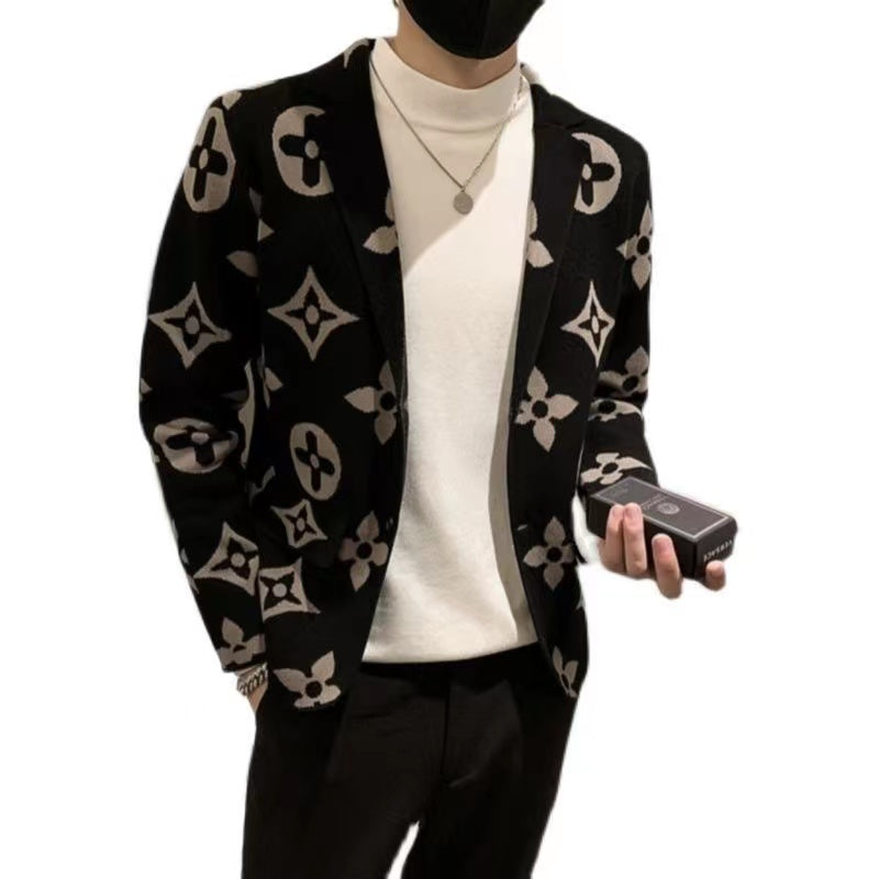 New Suit Jacket High-End Flocking Men's Suit Jacket V101