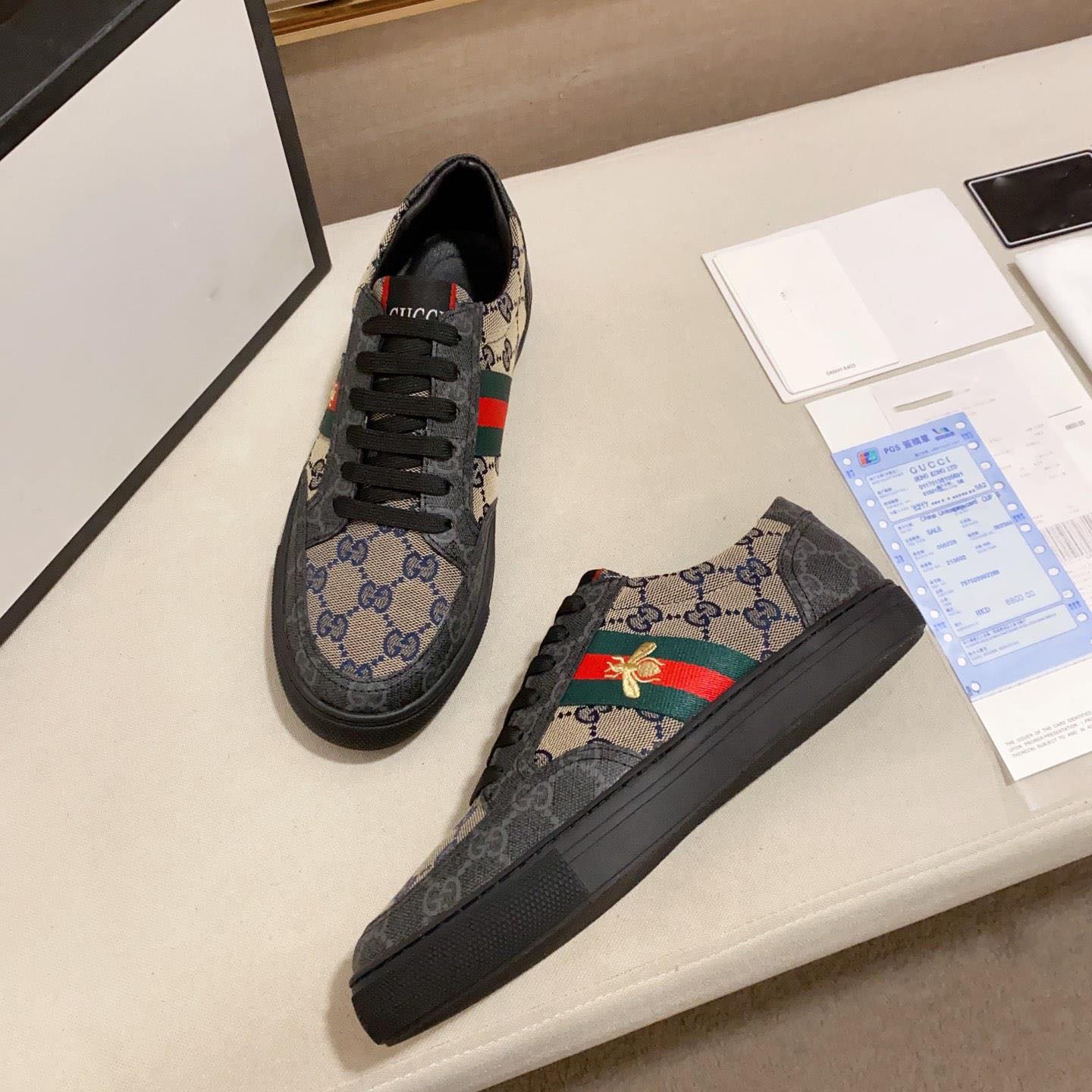 New Fashion Men's Classic Lace-Up Pattern Brown Black Sneakers Sneakers