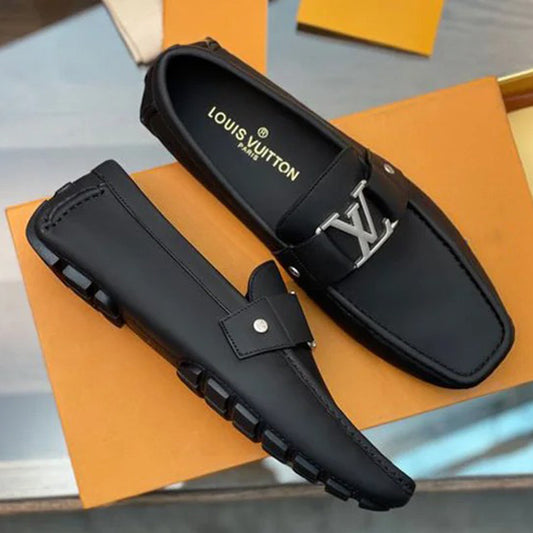 Classic men's simple bean shoes, high-grade hardware buckle