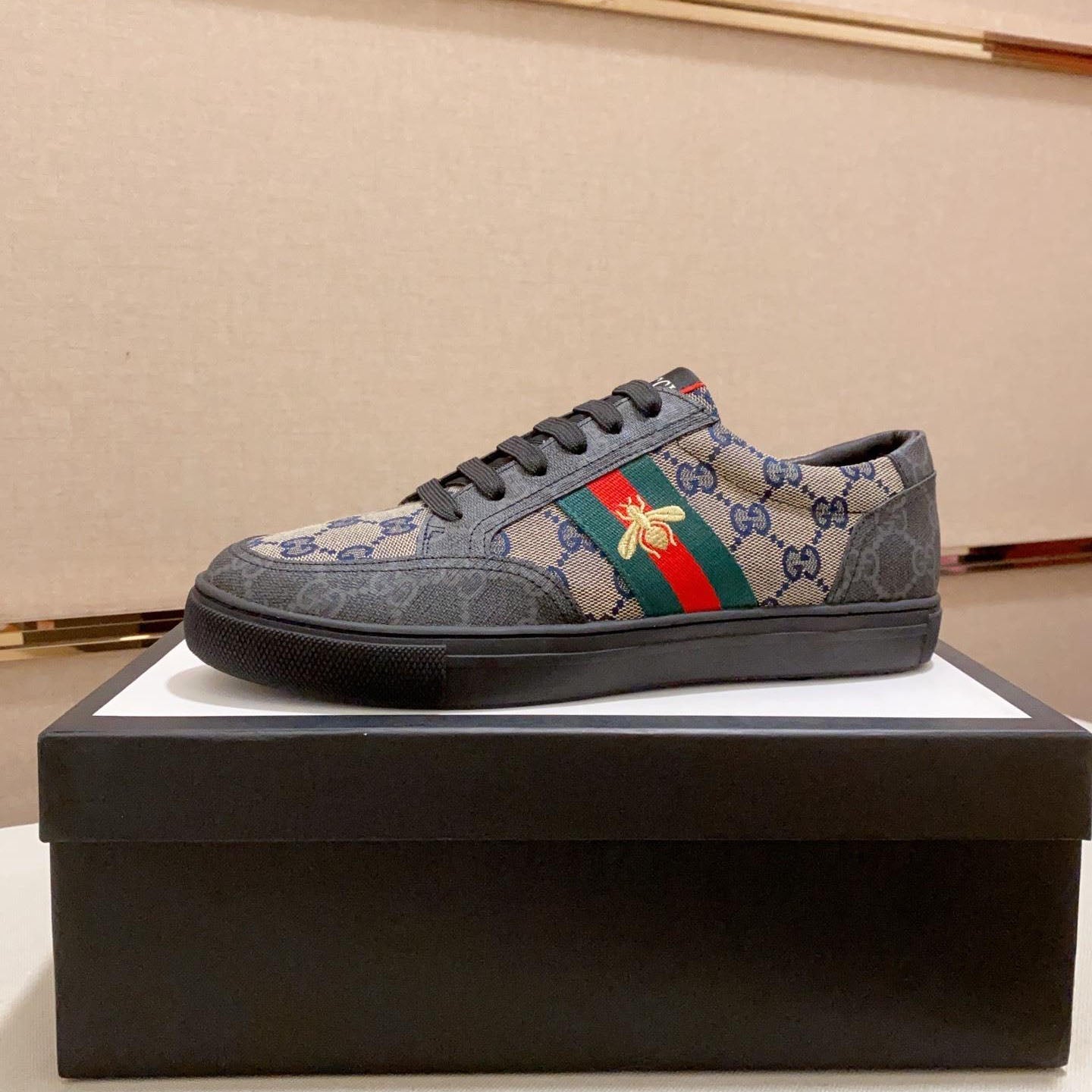 New Fashion Men's Classic Lace-Up Pattern Brown Black Sneakers Sneakers