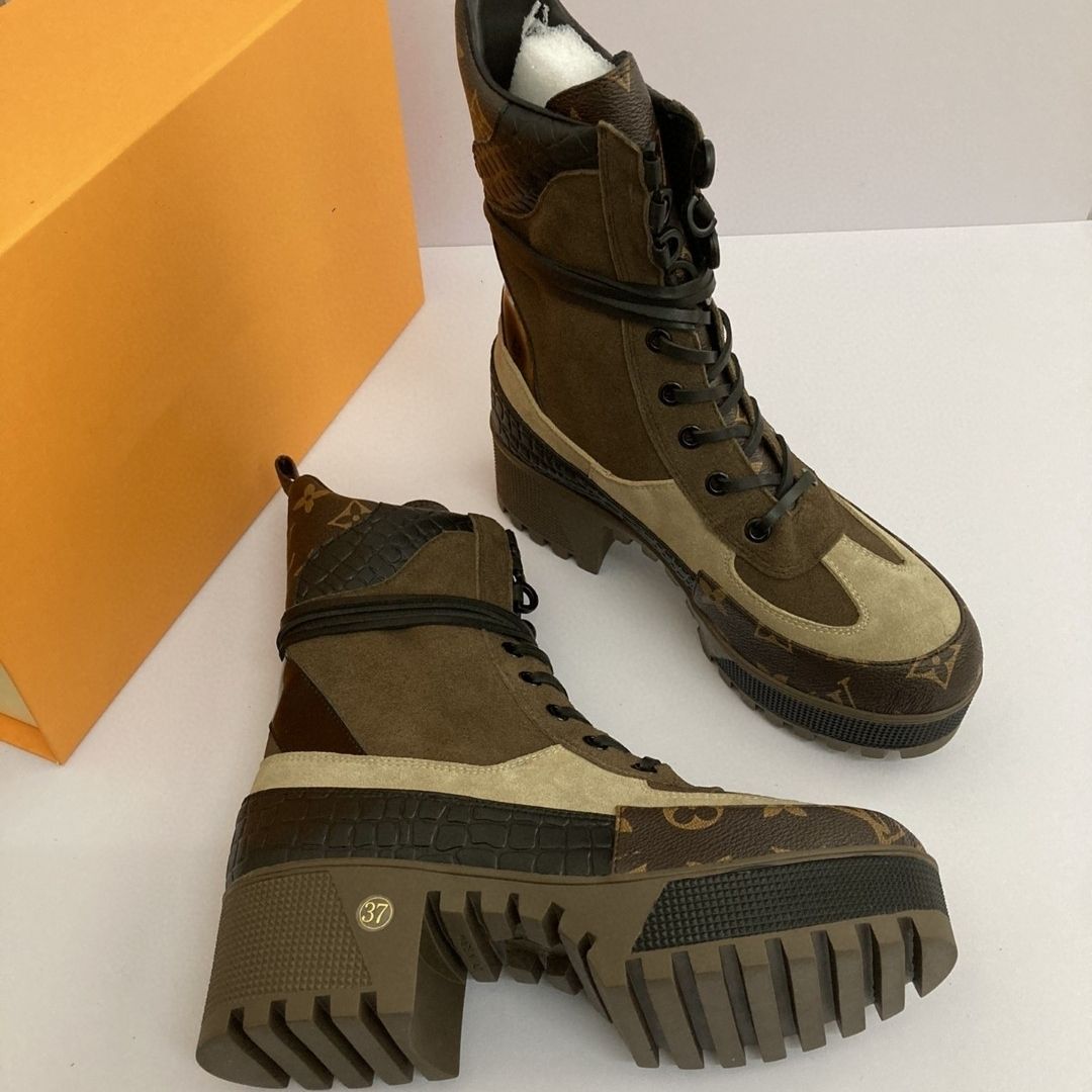 Martin boots women's lace-up new British style wear-resistant non-slip thick bottom increased retro knight boots