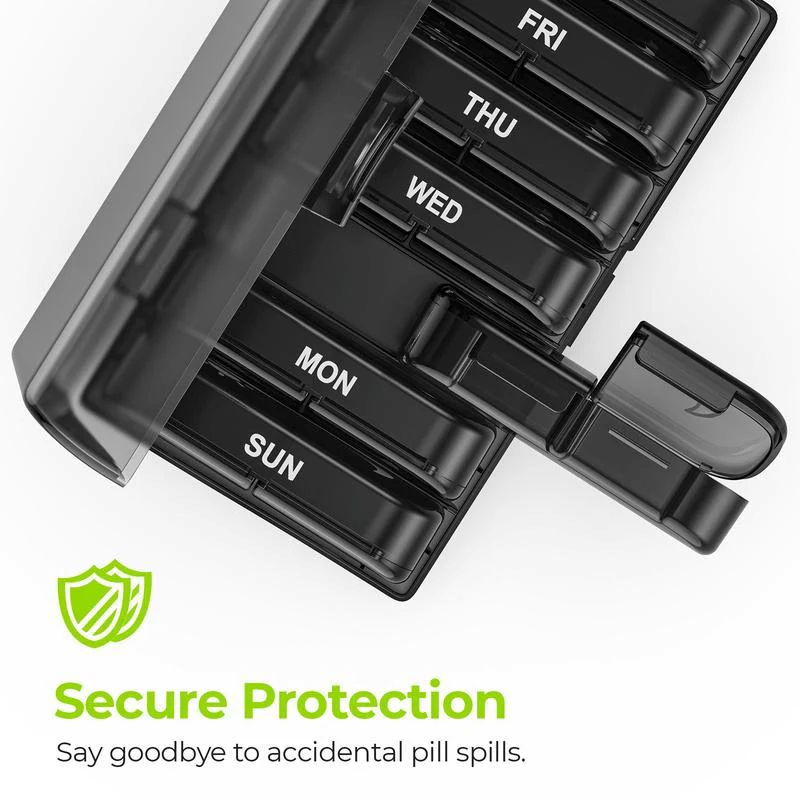 AM PM Weekly Pill Organizer – Travel-Friendly, Large Capacity & BPA-Free