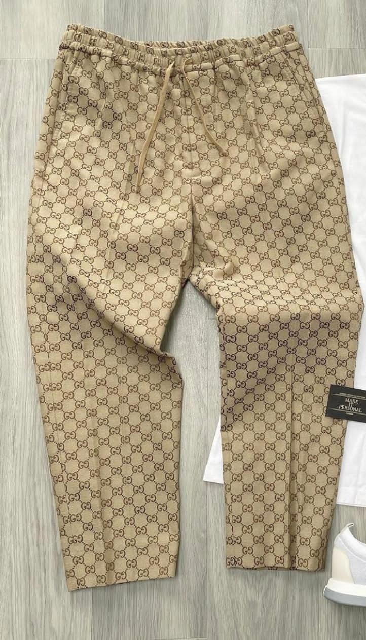 Fashion Casual lace-up classic GG pattern trousers PD0425051208