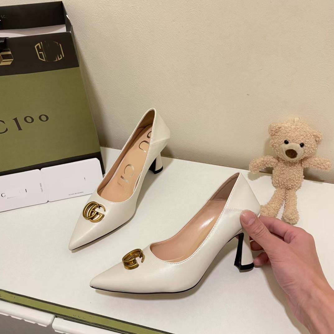 Double G Casual Pointed Toe High Heels