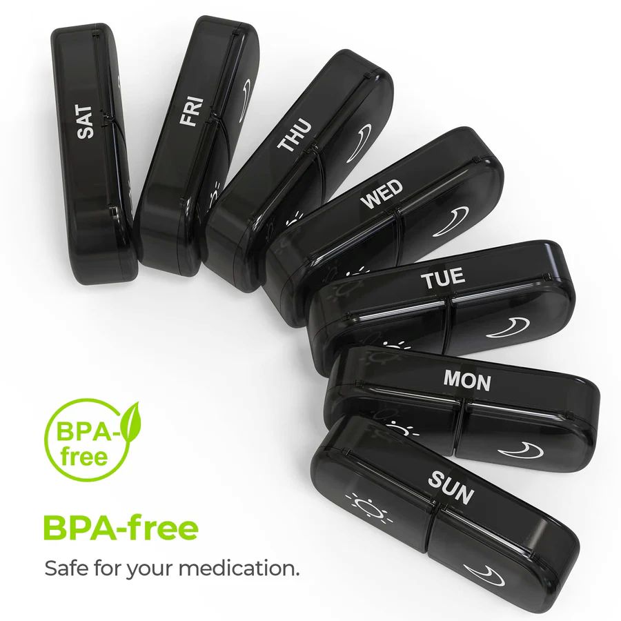 AM PM Weekly Pill Organizer – Travel-Friendly, Large Capacity & BPA-Free