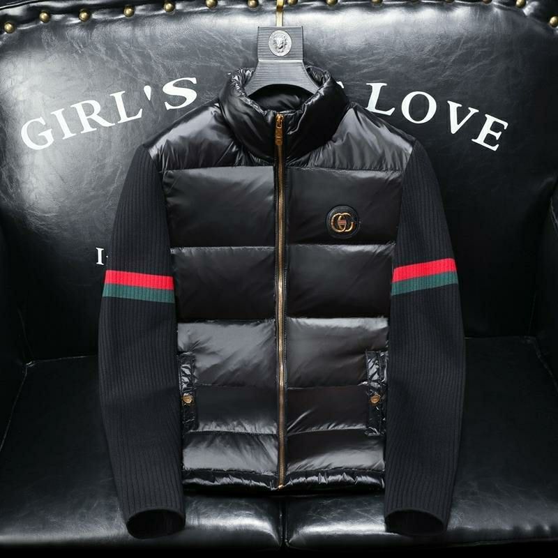 Stand collar knitted sleeve down jacket men's winter new trendy brand high-end European station men's clothing