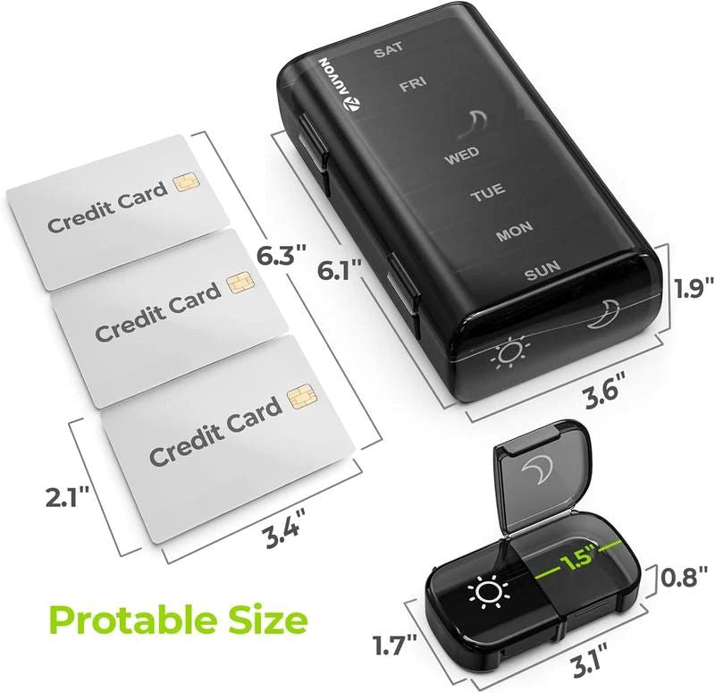 AM PM Weekly Pill Organizer – Travel-Friendly, Large Capacity & BPA-Free