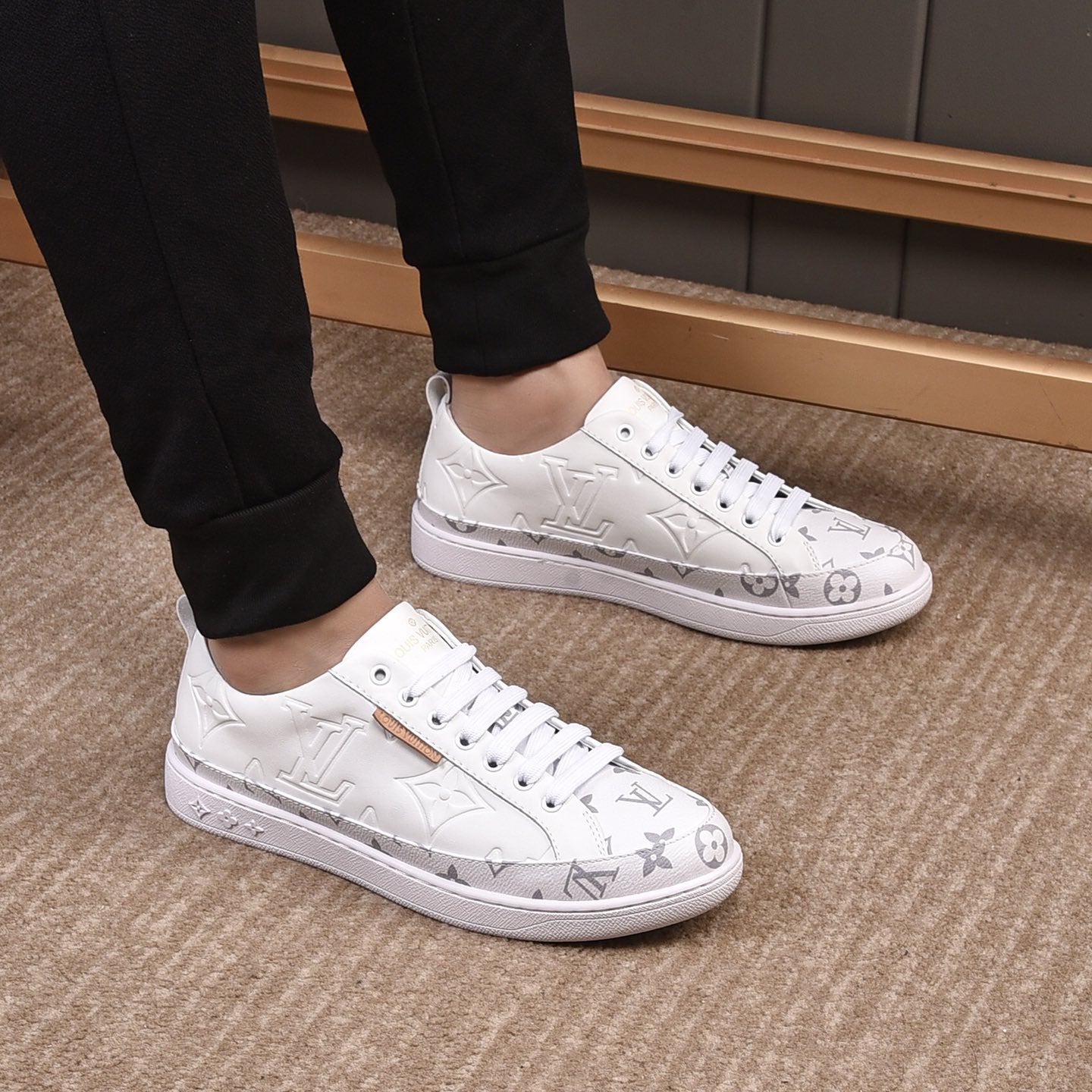 Luxury Pattern Two Tone Trendy Low-top Shoes