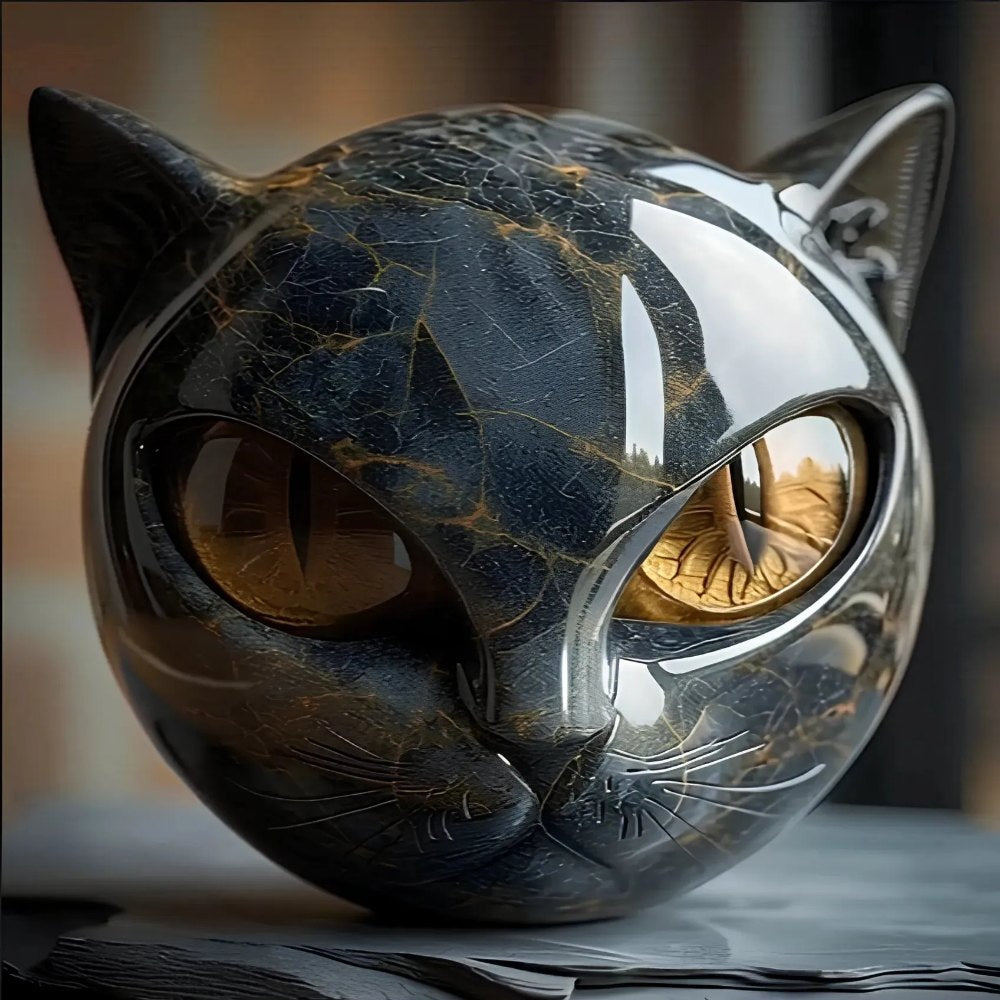 Luxury Black Cat Sculpture – Elegant Home Decor and Gift-Ready Art Piece