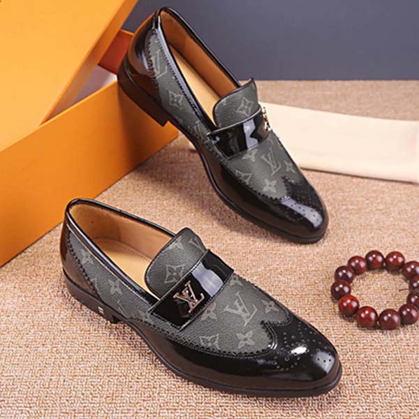 Luxury Letter Patent Leather Up Dress Shoes