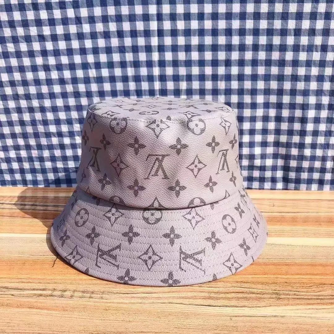 New leather classic fisherman hat British retro Korean fashion all-match basin hat for men and women with the same style big head circumference